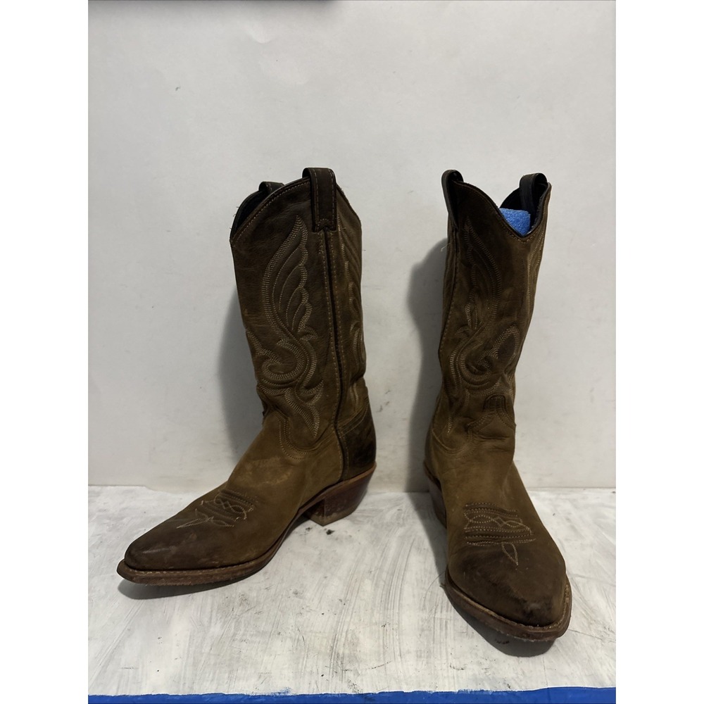 Unbranded Brown Leather Western Cowgirl Boots Pointed Toe Size 8 M